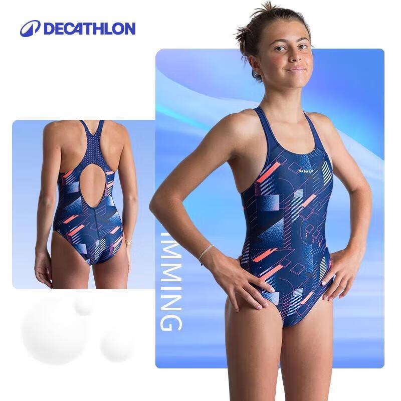 Decathlon Chlorine Shield Girls  Racing Swimsuit 7-8 Years (123-130cm)