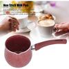 Aluminium Alloy Nonstick Milk Pan, Single Handle Anti-scalding Sauce Pan, Mini Saucepan Coffee Pot for Home Kitchen (Red)