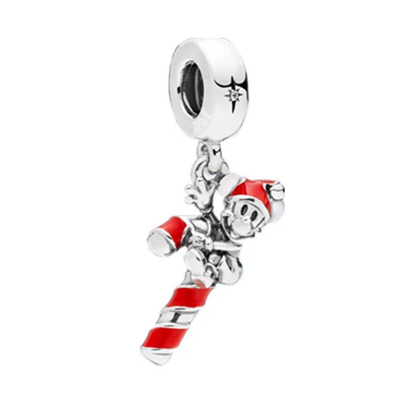 Disney Mickey Minnie Friends Dangle Charm Beads European Silver Bracelet Necklace DIY Jewelry Gift for Kids