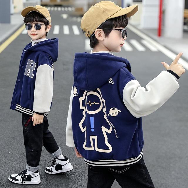 Spring Autumn Jackets Coat Boys Basketball Jacket Teen Kids Hooded