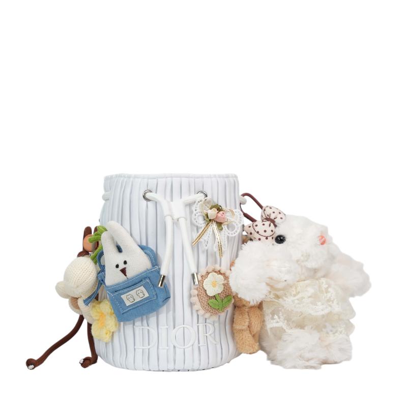 

DIOR Bag [Customized Cosmetic Bag] White Cotton Rabbit Fun Niche Trendy High-end Cute Simple Fashionable Versatile Classic Exquisite Storage Portable