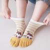 ETARLOS Niedliche Knöchelsocken für dünnes Netz, kurze Hundegrößen, Set, Damensocken mit fünf Zehen, Sommer, Socken, Baumwolle, Atmungsaktiv, Nicht schweißtreibend, Druck, 22-25cm,