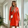 Women's Casual Color Hooded Mid-Length Pullover Sweatshirt for Everyday Wear