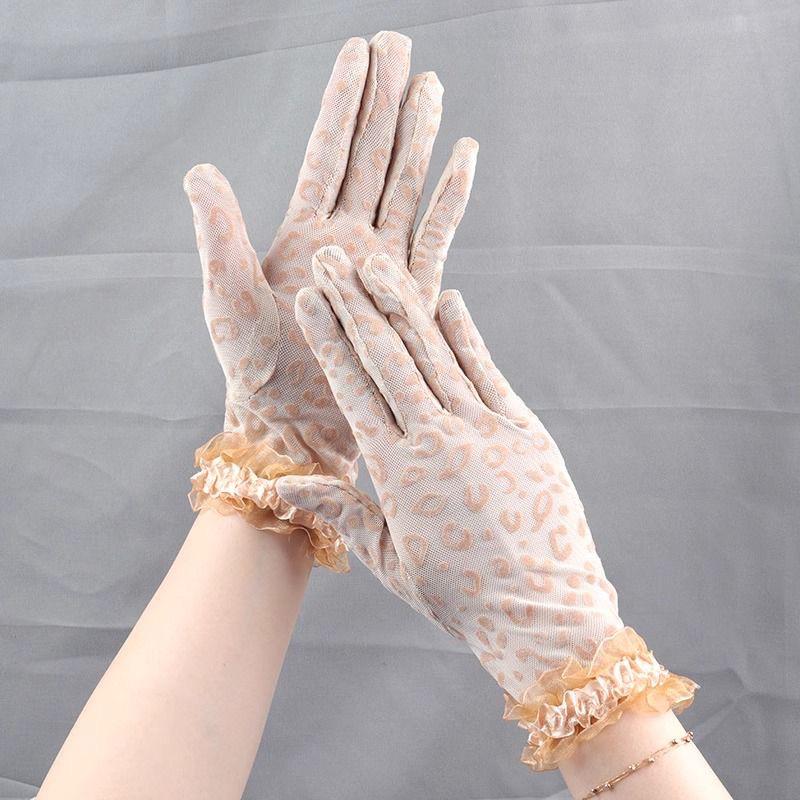 

Жіночі сітчасті рукавички без пальців з леопардовим принтом - Дихаючі, Мереживні, Захист від сонця, Весняно/Літня мода для водіння. One Size