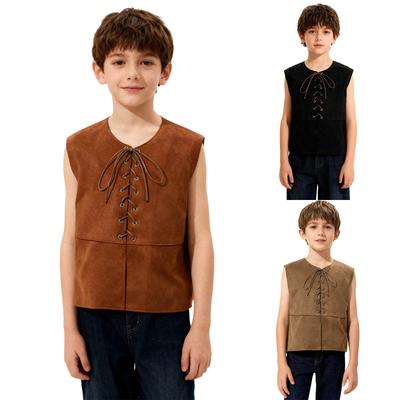 Cowboy Cowgirl Vest Halloween Holiday Carnival Party Dress Up Role Play Kids Unisex Cosplay Jacket