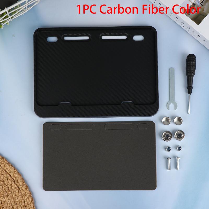 1Pcs Car License Plate Hollow Solid Double-Layer Motorcycle License Plate Frame Carbon Grain Resin License Plate Frame as the picture