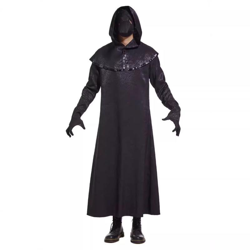 Halloween Medieval Steampunk Plague Doctor Costume Black Robe Stage Costume