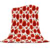 Coperta in pile leggera, super morbida, accogliente, rossa con coccinella su sfondo bianco, coperta regalo per adulti e bambini