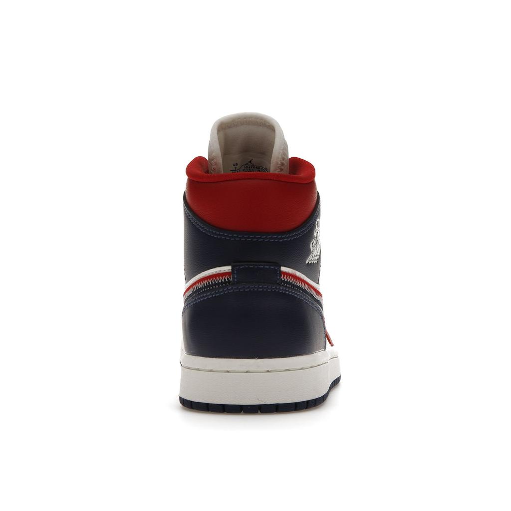 Air Jordan 1 Mid SE USA 2022 Kadın Spor Ayakkabı Kırmızı Gym-Kırmızı Yelken DQ7648-600
