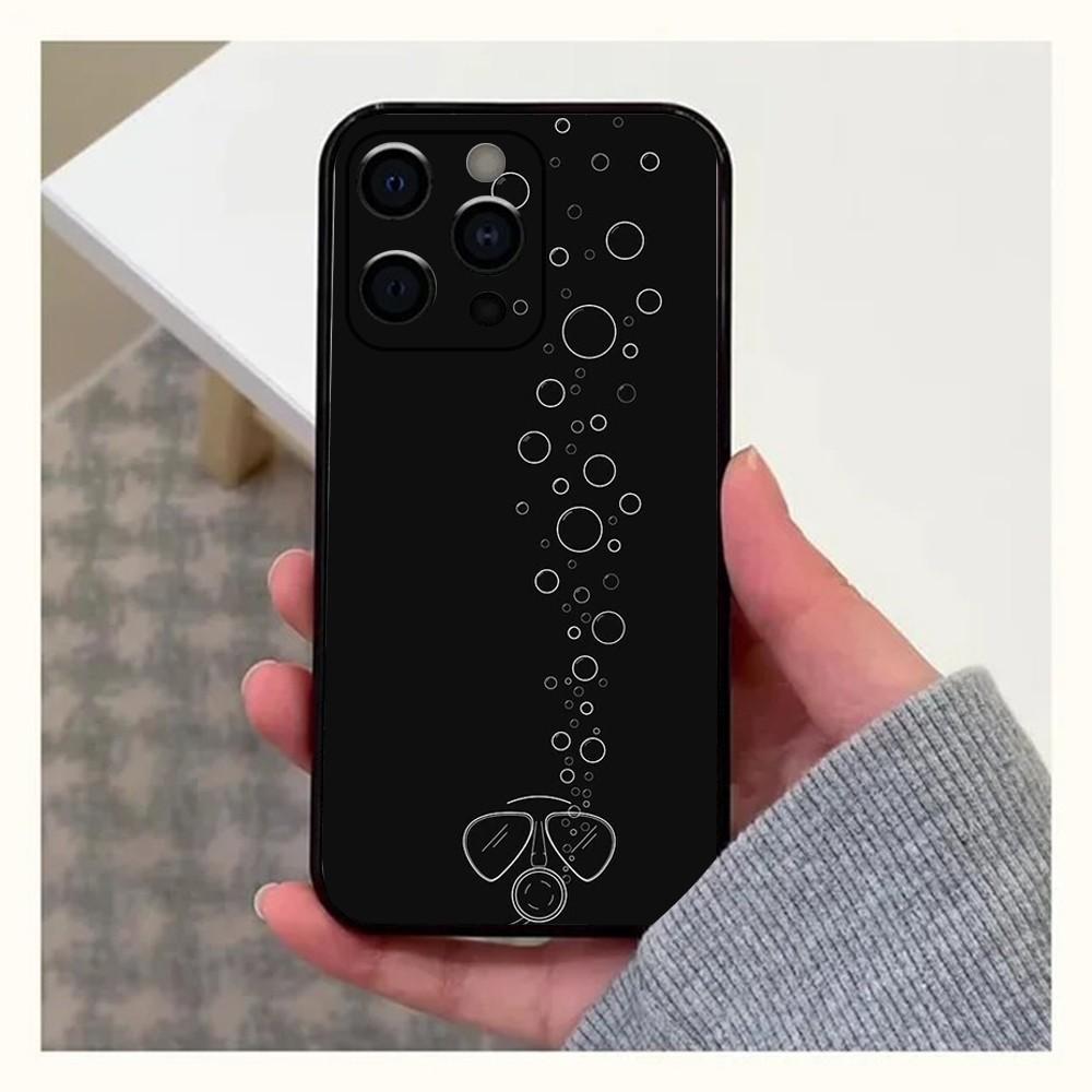 

Scuba Diver Diving Phone Case For Apple iPhone 15,14,13,12,11,Pro,X,XS,Max,XR,Plus,Mini Soft Black Cover iPhone13mini