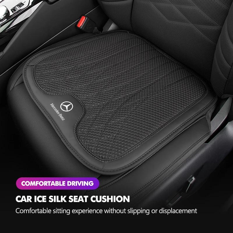 TCPDU1 Hot 2025 Ice Silk Car Rear Front Seat Backrest Cushion Non-Slip Pad For Mercedes Benz AMG A C E S G Class W201 W210 W108 W204 W2
