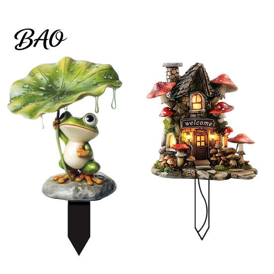 Flower Pot Decor Insert Animal Decorative Ground Insert, Waterproof Acrylic Potted Outdoor Plant Stake, for Garden Lawn Pots Easy Install Decoration