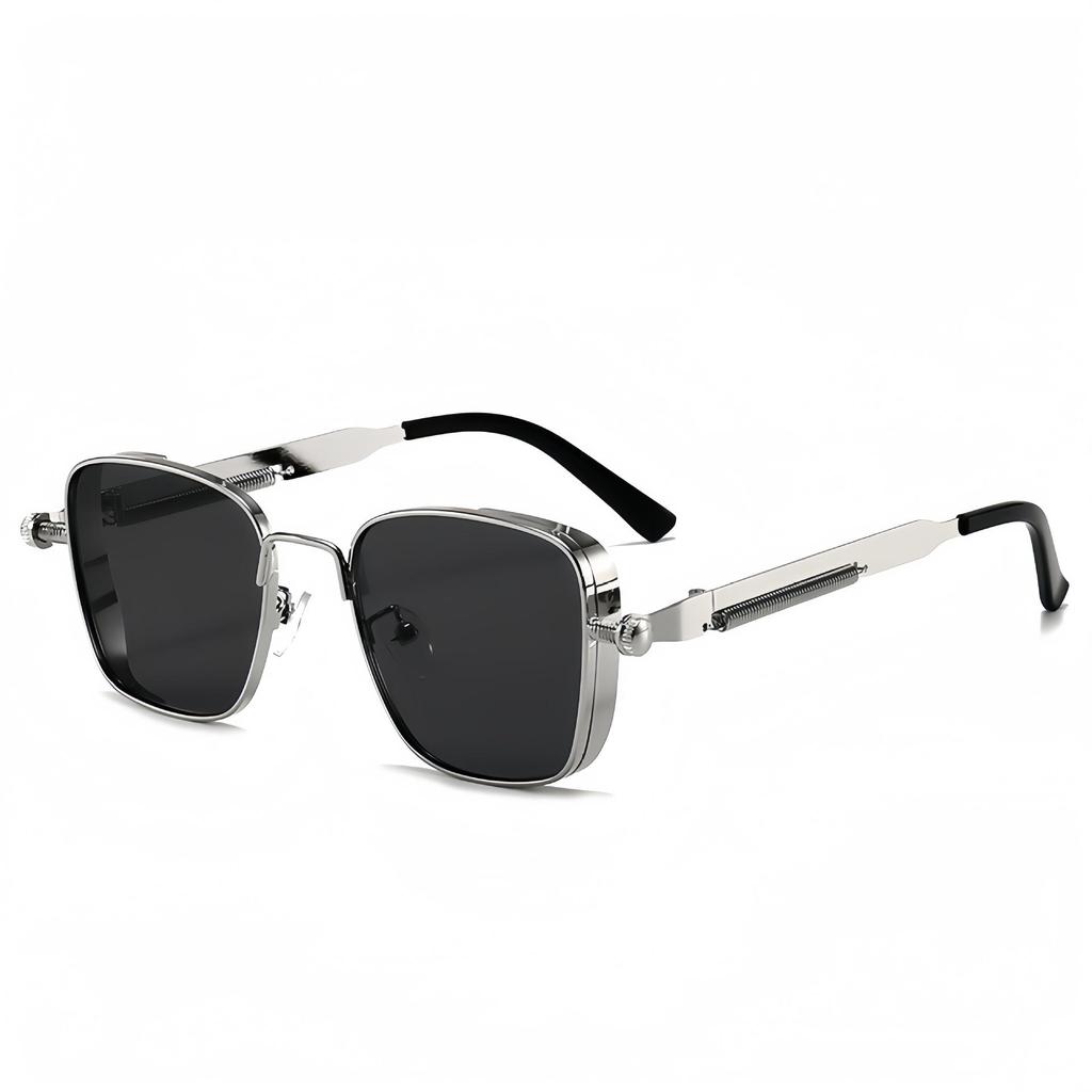 Retro Steampunk Square Metal Sunglasses: European & American Style, High-End Fashion