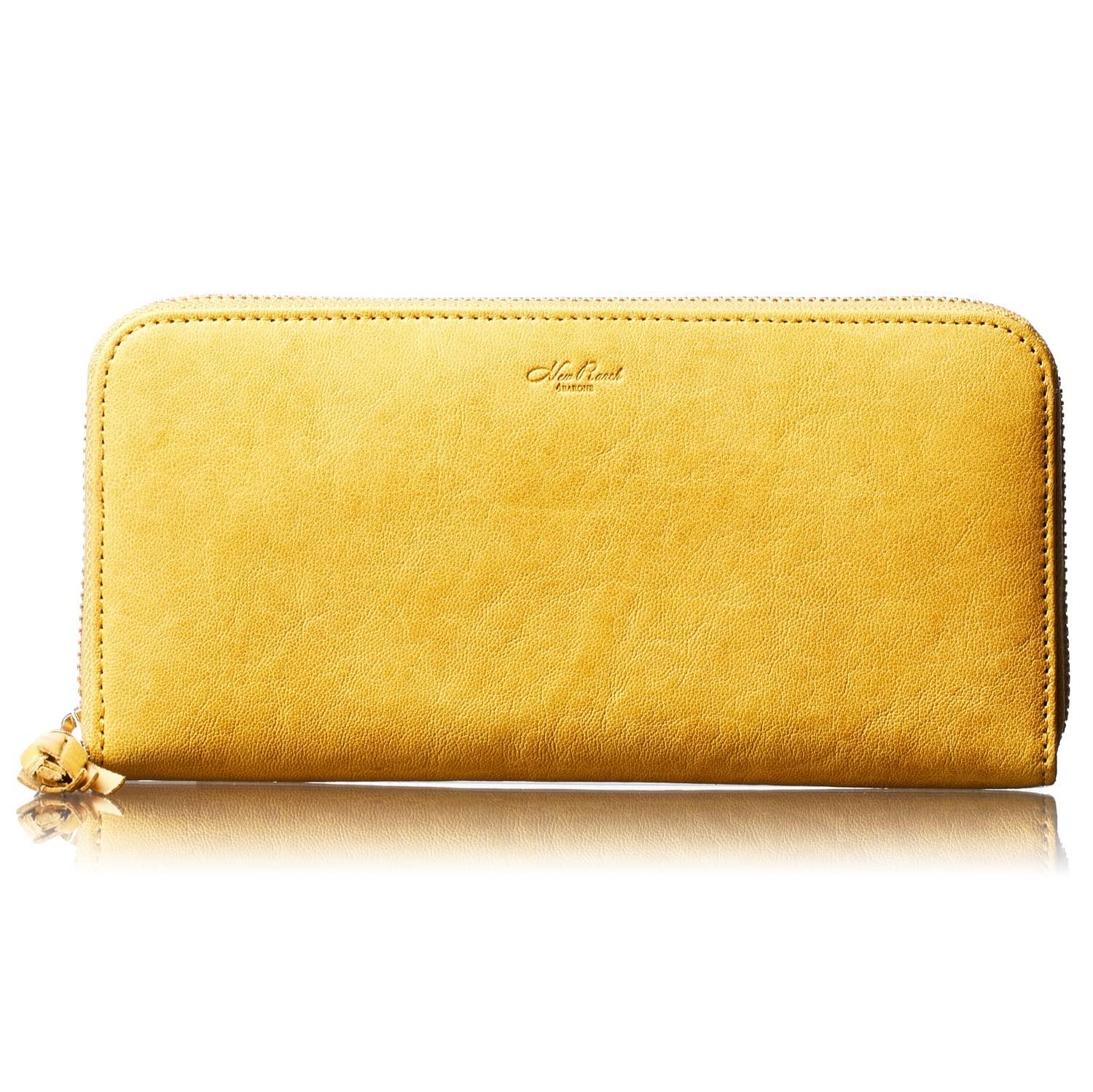 

Italian 4 BARONE goat leather ladies long wallet with vertical card storage (Yellow)