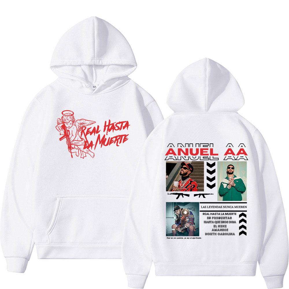 Rapper Anuel AA Real Hasta La Muerte Neuer Stil Sweatshirt Herrenbekleidung Mode Straße Hip Hop Vintage Hoodie Übergroße Hoodies