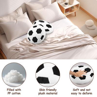 2Pcs Plush Soccer Pillow Soft Basketball Shaped Throw Pillow Cute Stuffed Home Decor Multipurpose Bed Cushion for Kids Room Sofa