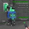 6000mAh 12Lines Laser Levels Green Beam 360 Horizontal Vertical Cross Self-Leveling With 2 Battery And Remoter Laser Levels New