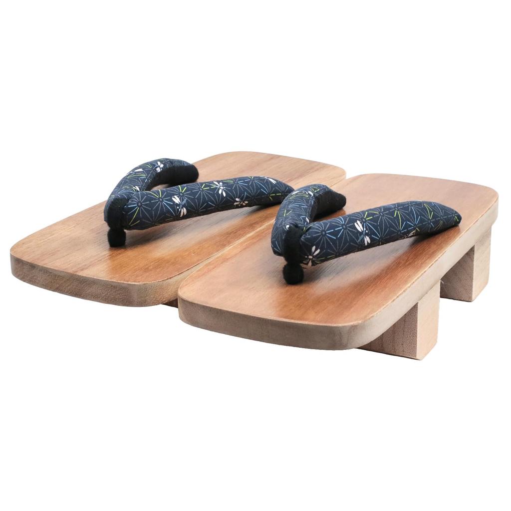 KYOETSU Men's Geta Sandals with Two-Toothed Straps and Patterned Straps, Paulownia Wood (Natural Size 10, 26.0 cm)