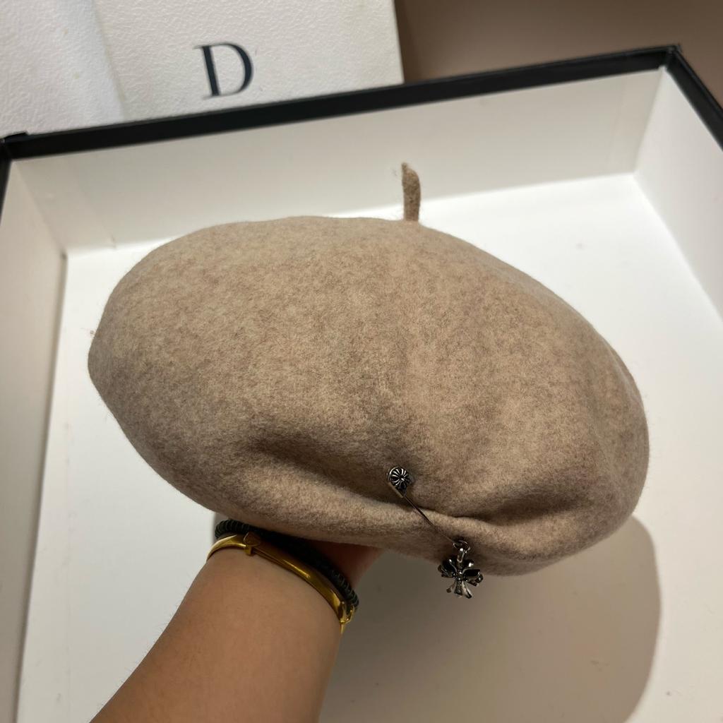 Australian Wool Beret Women'S French Personality Irregular Cross Star Anise Bud Hat Sweet Cool Painter Hat