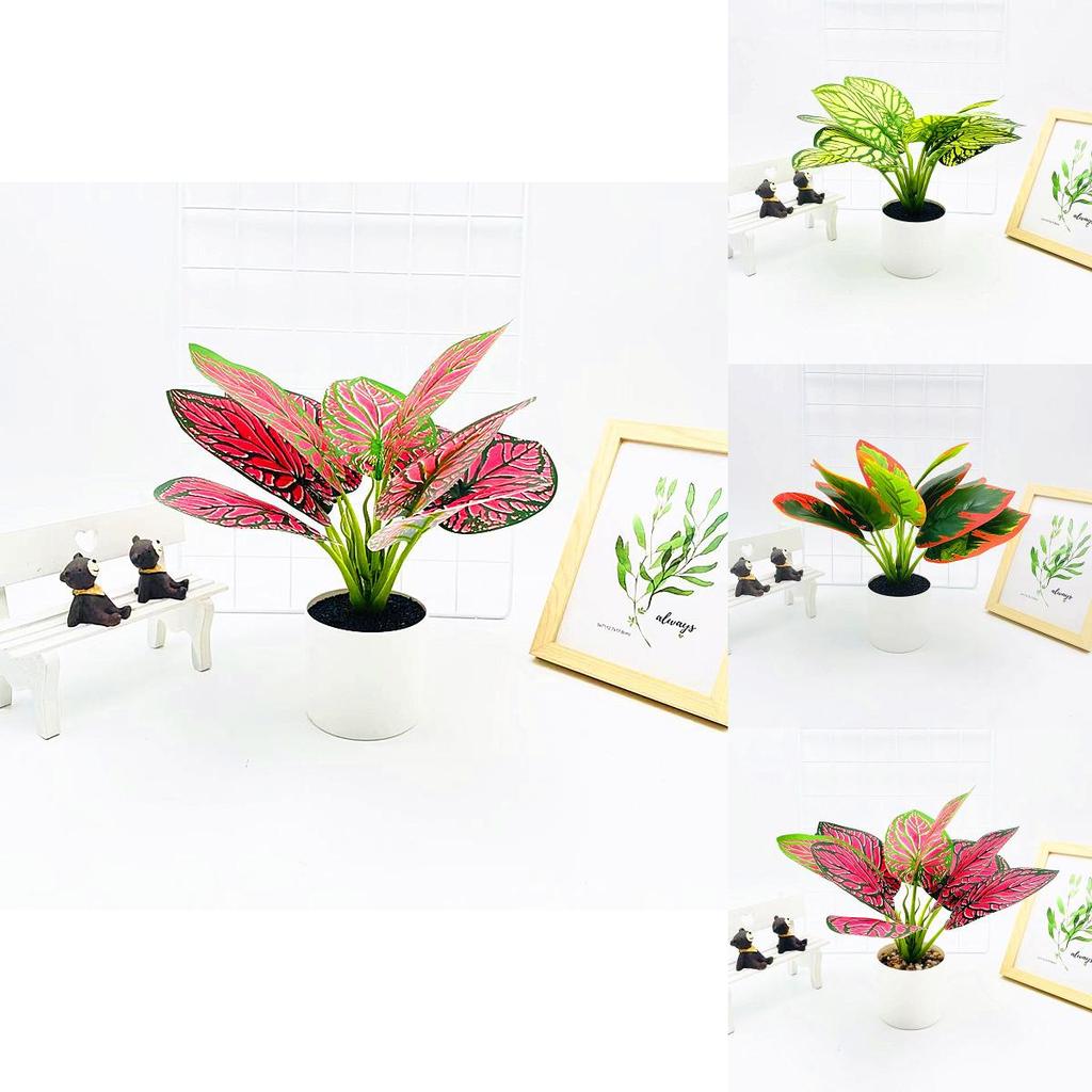 Simulierte Epipremnum Aureum- und Taro-Blätter im Topf für Zuhause und Veranstaltungen