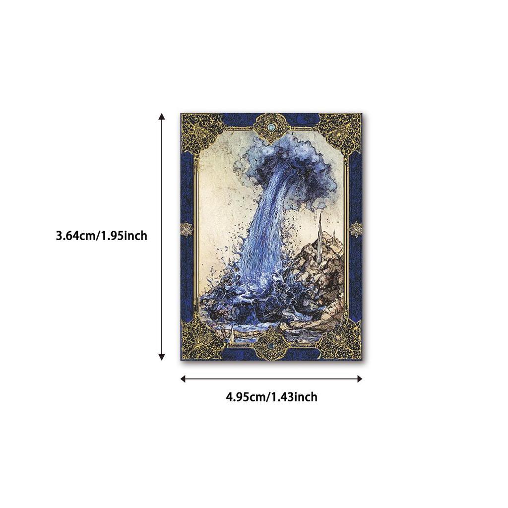 Retro Blue Royal Tarot Card Stickers (50pcs) for Decorating Cups, Notebooks, Suitcases, and Planners.