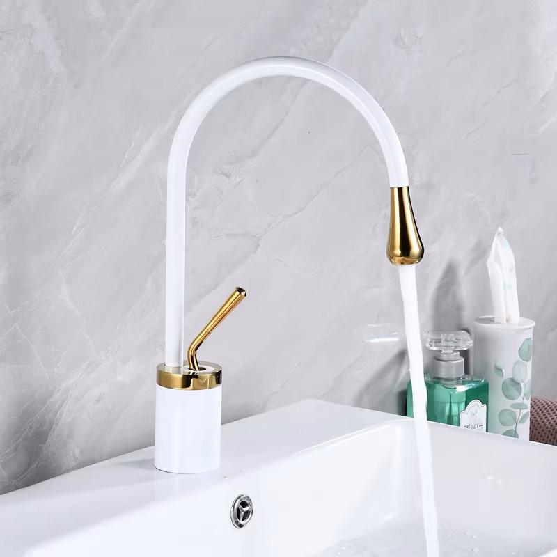 New Basin Faucet Single Lever 360 Rotation Spout Modern Brass Mixer Tap for Kitchen Bathroom Basin Water Sink Mixer Taps