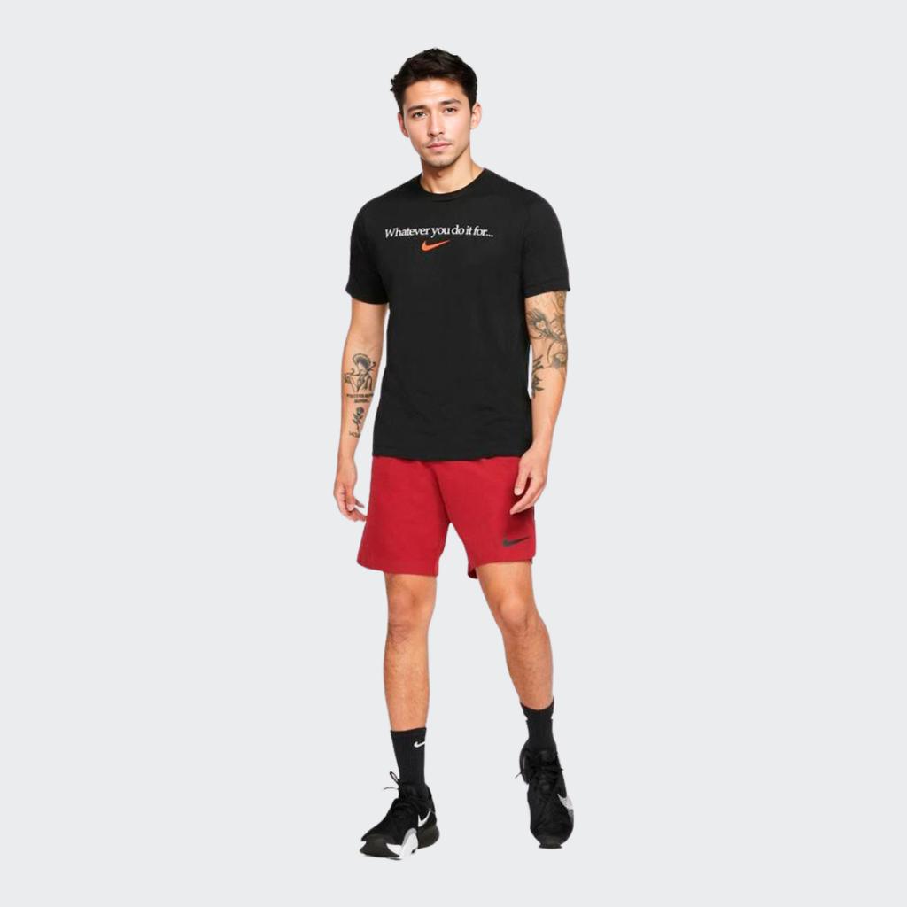 Nike Logo Print Solid Color Training Short Sleeve T-Shirt Men Tops Black DJ6232-010