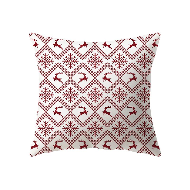 Christmas Theme Snowflake Print Pattern Cushion Cover Home Living Room Sofa Decoration Pillow Pillow Cover