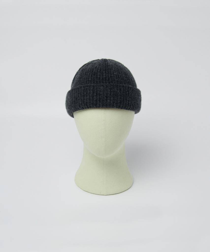 Lamolaeng Merino Wool Double Cuff Watchcap Charcoal