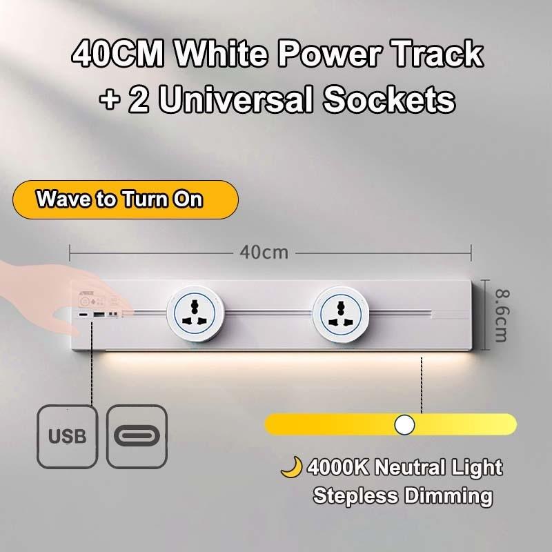 Movable Wall Mounted Power Track Socket Universal Adapter Office Home Appliance Socket Safety Track Kit