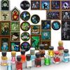 MOC Custom Magician Printed Tiles Building Blocks Wizard Medieval Witch Portrait-painting Magic Potion Bottle Bricks Toys