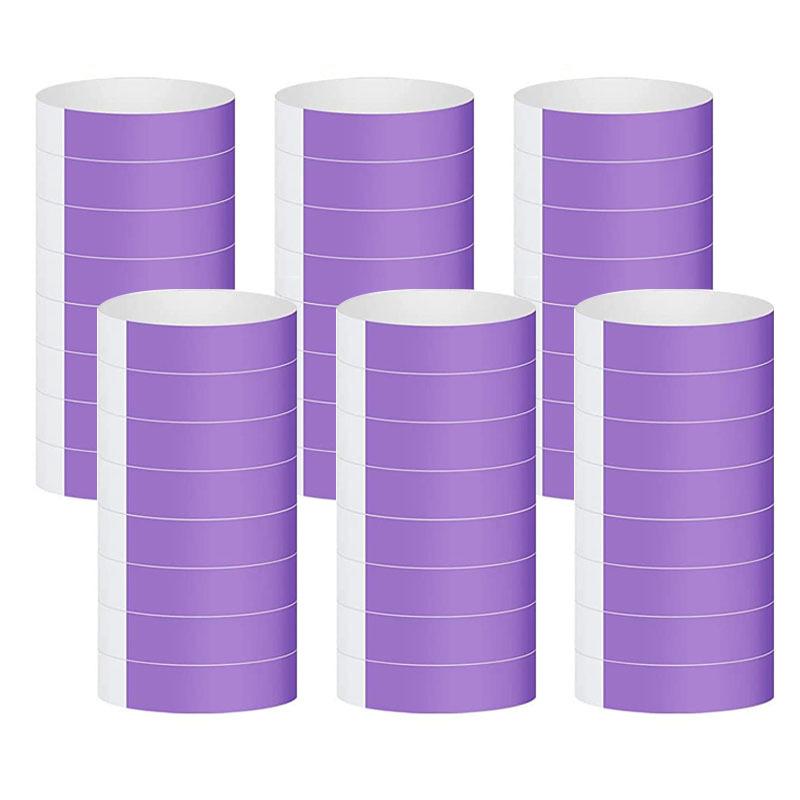 600 Counts Paper Wristbands Neon Wrist Bands Waterproof Hand Bands for Events Concert Neon Colored Adhesive Wristbands for Party