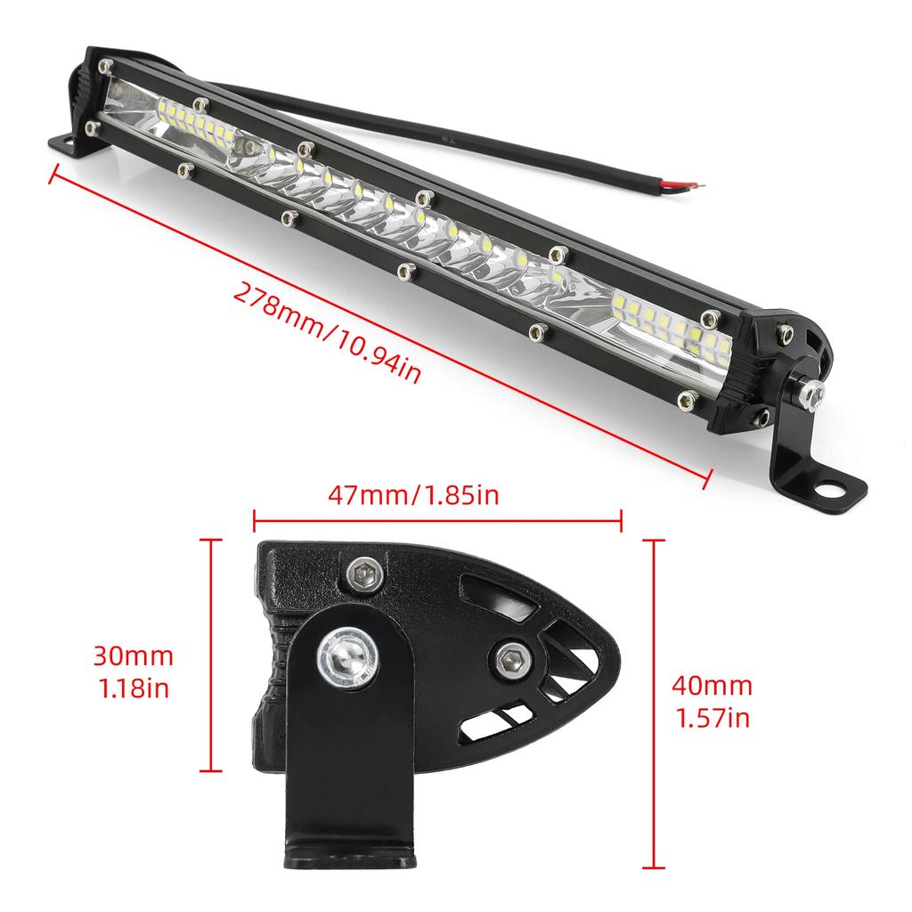 10/20 Zoll LED-Lichtleiste LED-Arbeitsdachleuchten 12V 24V Flutlicht Spotstrahl Fahrleuchten Nebelscheinwerfer für Jeep LKW Anhänger 4x4 Offroad