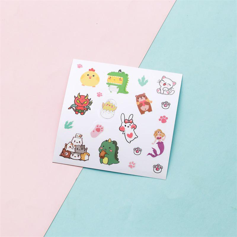 Korean-Style Waterproof Stickers: Dinosaur, Mermaid, Cartoon Decals for Water Bottles & Journals