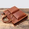 Vintage Men's Real Leather Handbag Top Layer Cowhide Lightweight Briefcase Work Commuting Briefcase Women's Crossbody Bag