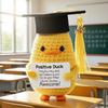 Anatra a Energia Positiva Divertente Peluche Fatto a Mano in Lana Con Biglietto Regalo di Laurea Bambola Lavorata a Maglia Carina Decorazione per la Casa e la Stanza