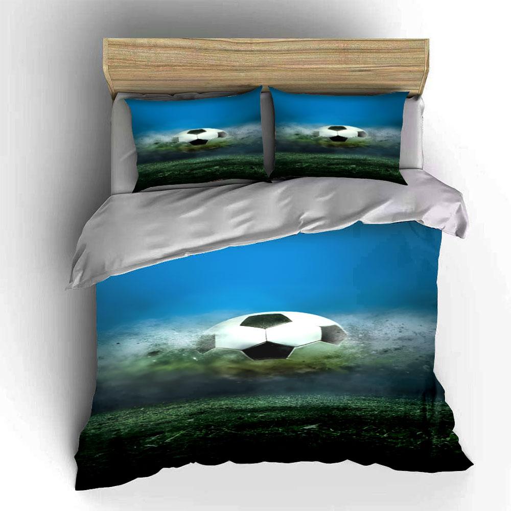 Soccer Ball On Grass. Bedding Sets Duvet Cover Sets Duvet Covers Pillowcases(1 * Duvet Cover 2 * Pillowcases Without Duvet Insert)