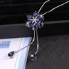 Korean Crystal Flower Sweater Chain Necklace - Long, Versatile for Autumn/Winter