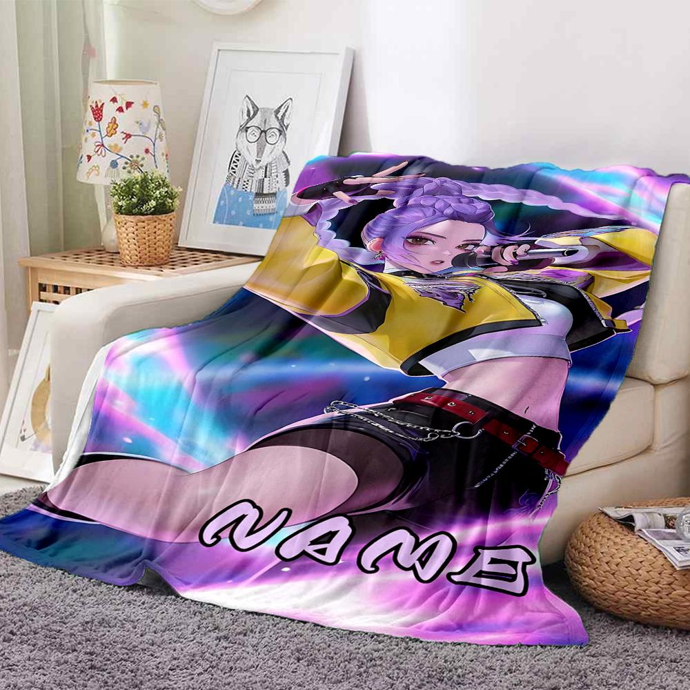 Custom 1pc Powerful Female Fighter Blanket, Soft And Comfortable Blanket, Casual Warm, Camping Travel Blanket, Birthday Gift Q912138