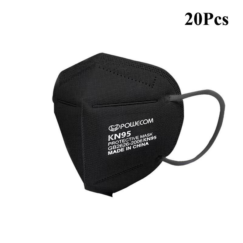 KN95 Mask Powecom Protective Reusable KN95 Face Masks Breathable and Safety Dust Black Mask 95% Filtration Mouth Muffle Cover
