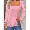 JPNTKY Women's Fashion Casual Solid Color Print Short Sleeve  Square Collar  Blouses & Shirts