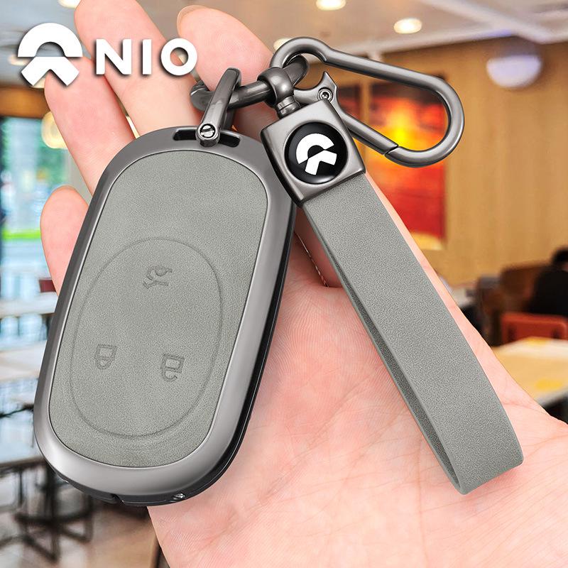 Genuine Leather Car Key Case for Nio ET5, ES6, ET5T, ET7, ES8, EC6, ES7, EC7 (2023 Model)