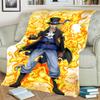 "ONE PIECE" Print Flannel Blanket Warm Comfortable for Bedrooms, Sofas, Beds, Chairs, Picnics, Travel