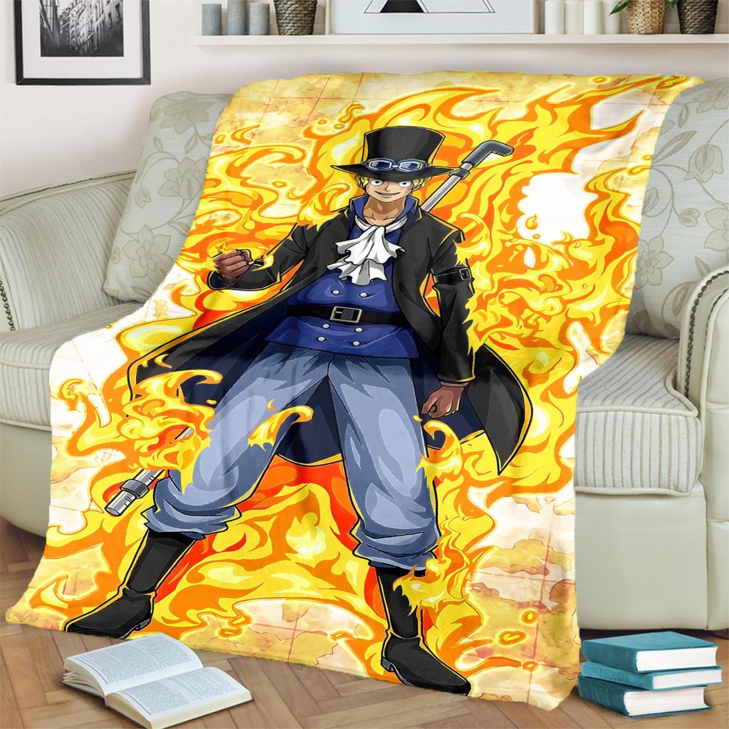"ONE PIECE" Print Flannel Blanket Warm Comfortable for Bedrooms, Sofas, Beds, Chairs, Picnics, Travel