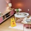 Miniature Scene Decoration Caution Wet Floor Sign Warning Sign Model Figurine For Doll House Craft Model Project Decors