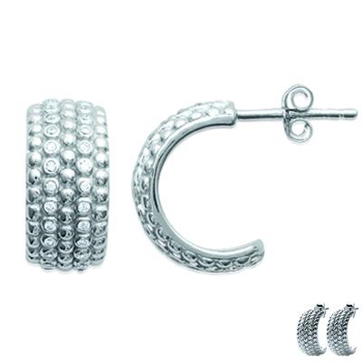 [L1170] - Half-creoles Silver 'Goddess' Silver-white - 15x7 Mm