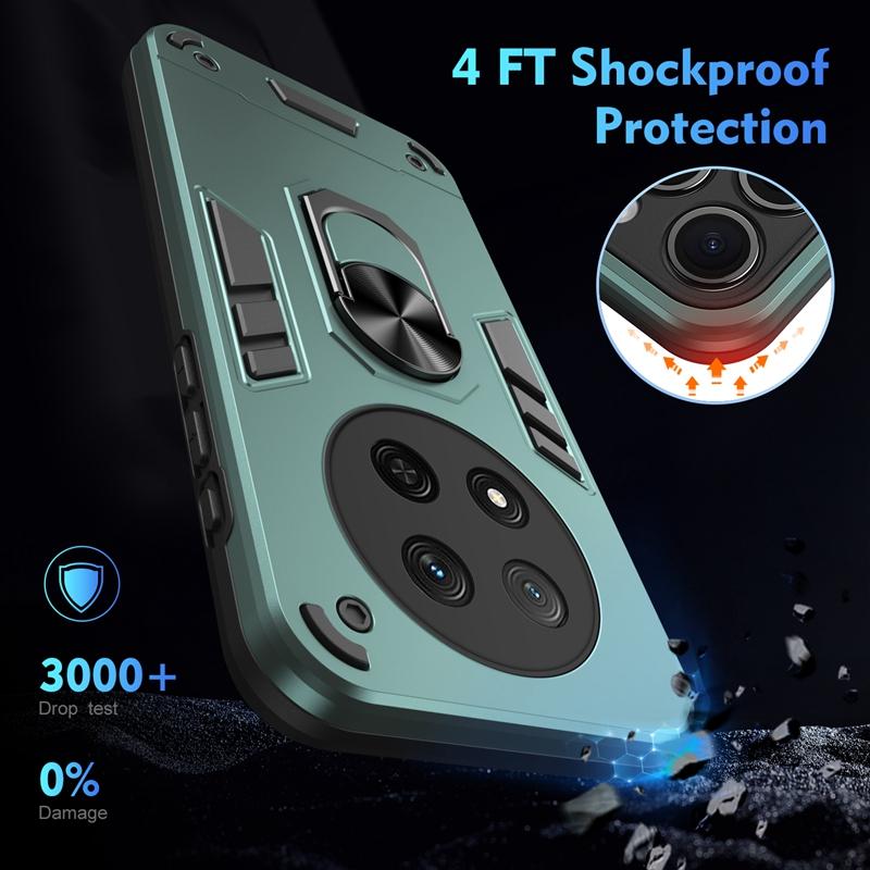 For Honor Magic 7 Lite Case Metal Ring Kickstand Armor Shockproof Case For Honor Magic7 Lite Lens Protection Cover