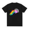 Nyan Cat Śmieszny Mem T-shirt z Tęczą Męskie Damskie Ubrania Moda Kawaii Koszulki Harajuku Bawełniane Krótkie Rękawy Koszulki Streetwear