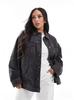 Women's Black Washed Loose Denim Casual Jacket