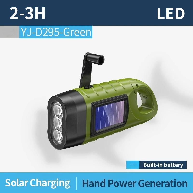 1/2/4 PCS LED Flashlight Solar Hand Crank Flash Light Super Bright Mini Keychainlight Easy to Carry for Outdoor Emergency Torch